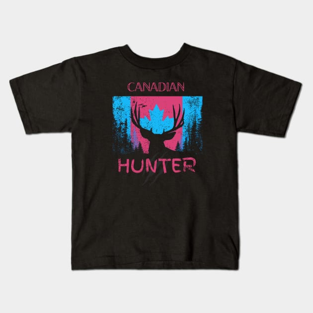 Canadian Deer Hunter Kids T-Shirt by Shop Tee Depot